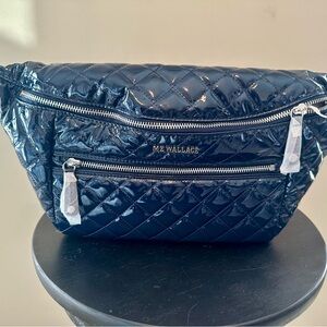 MZ Wallace Glossy Navy Crosby Crossbody Bag